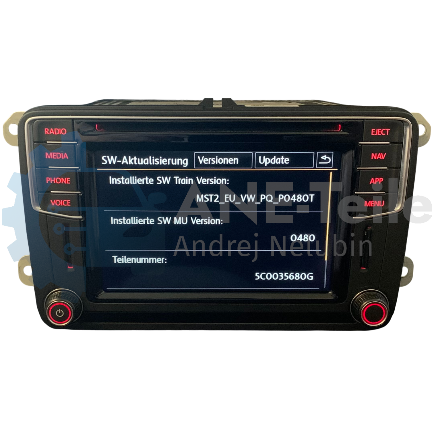 VW Discover Media MIB2 PQ mit DAB+ und APP-Taste Navi Radio CarPlay V22 2026 5C0 035 680 G