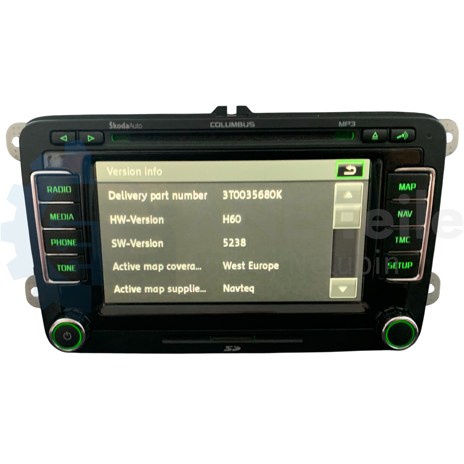 SKODA RNS 510 Columbus Navi Radio V17 Navigation Update mit CODE 3T0 035 680 A