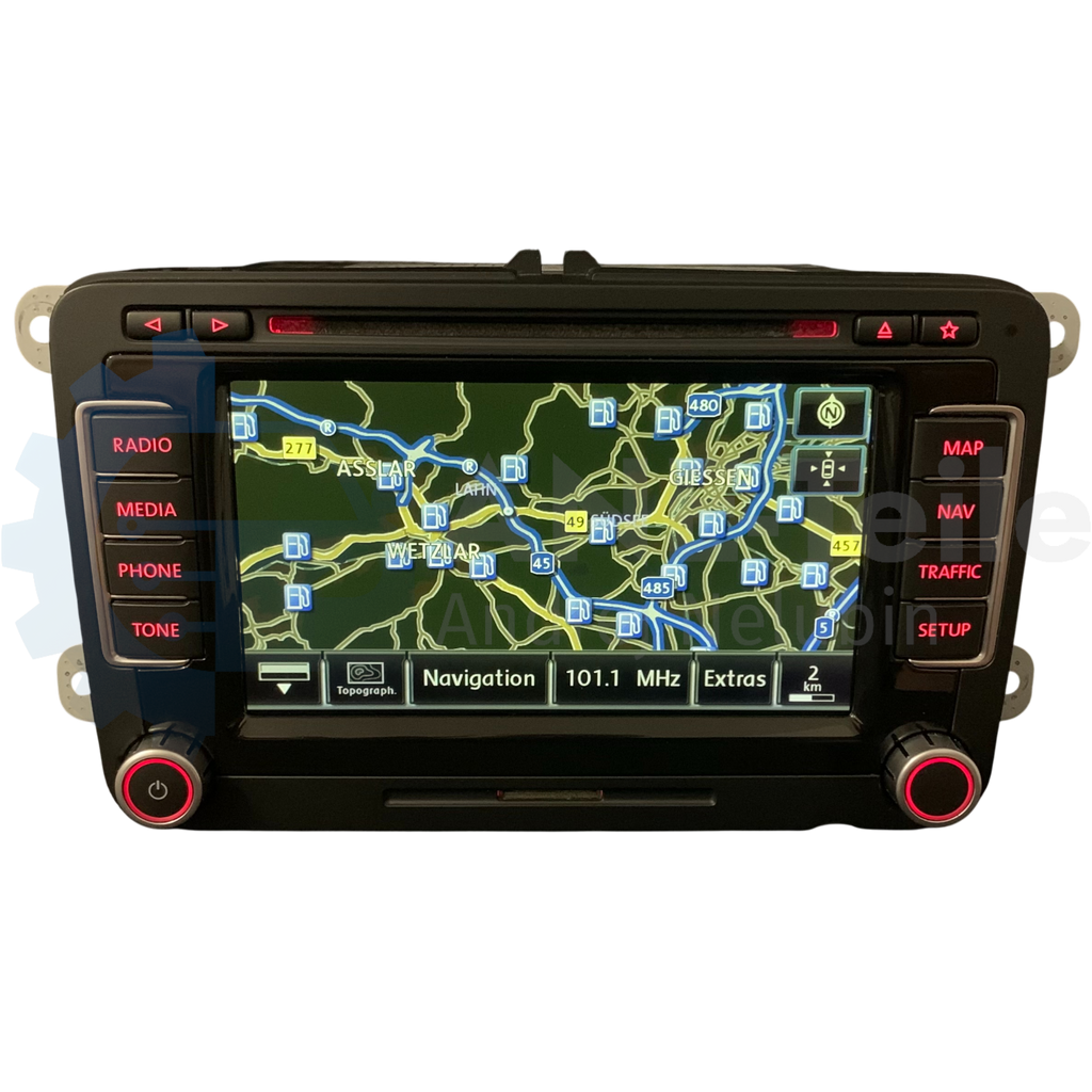 VW RNS 510 Volkswagen Navi Radio V17 Navigation mit CODE Teildefekt 1T0 035 680 C