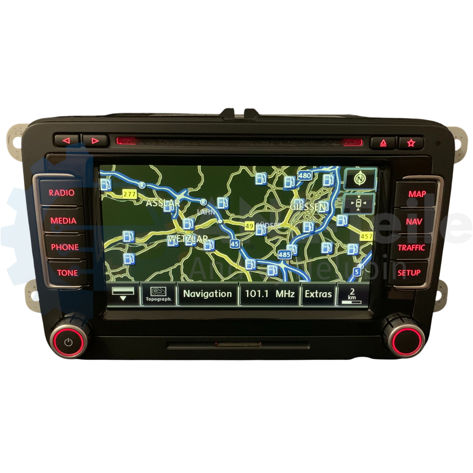 VW RNS 510 Volkswagen Navi Radio V17 Navigation mit CODE Teildefekt 1T0 035 680 C