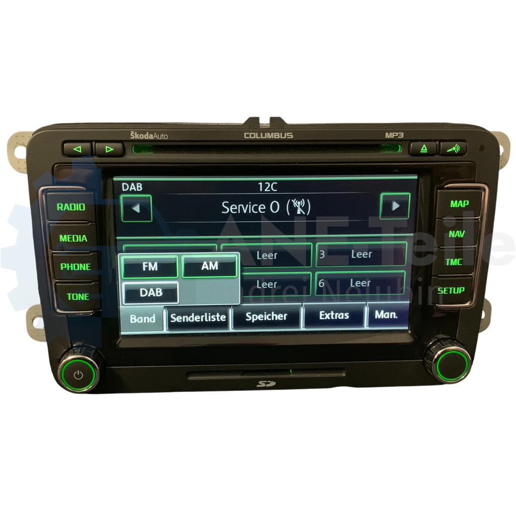 SKODA RNS 510 Columbus mit DAB+ Navi Radio V17 Navigation mit CODE 3T0 035 686 C